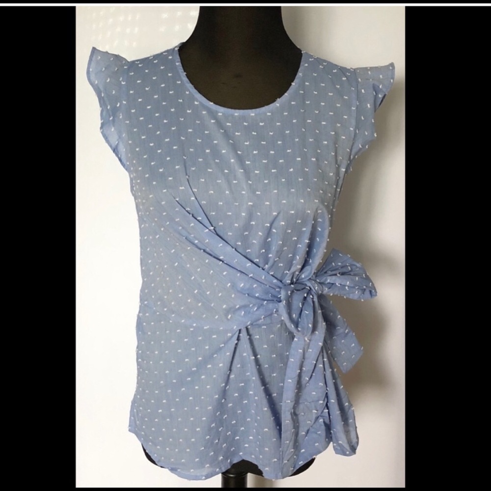 Collective Concepts BlueWhite PeplumTop SizeS NWOT